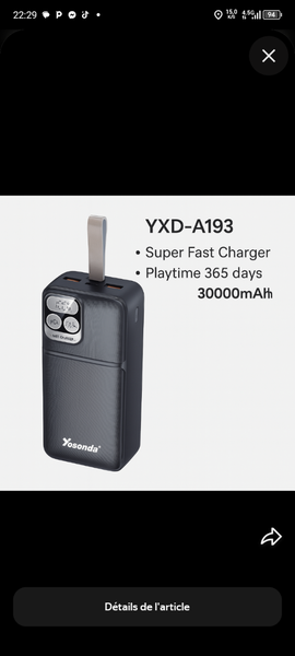 Chargeur Portable 30000mAh