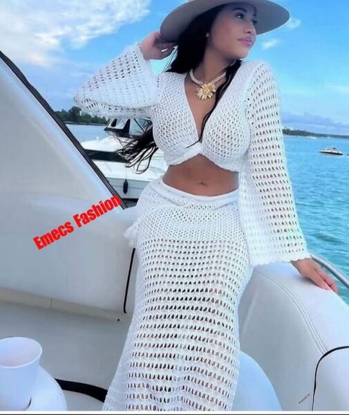 Ensemble crochet blanc été