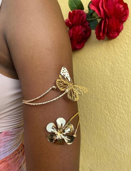 Bracelet manchette papillon doré
