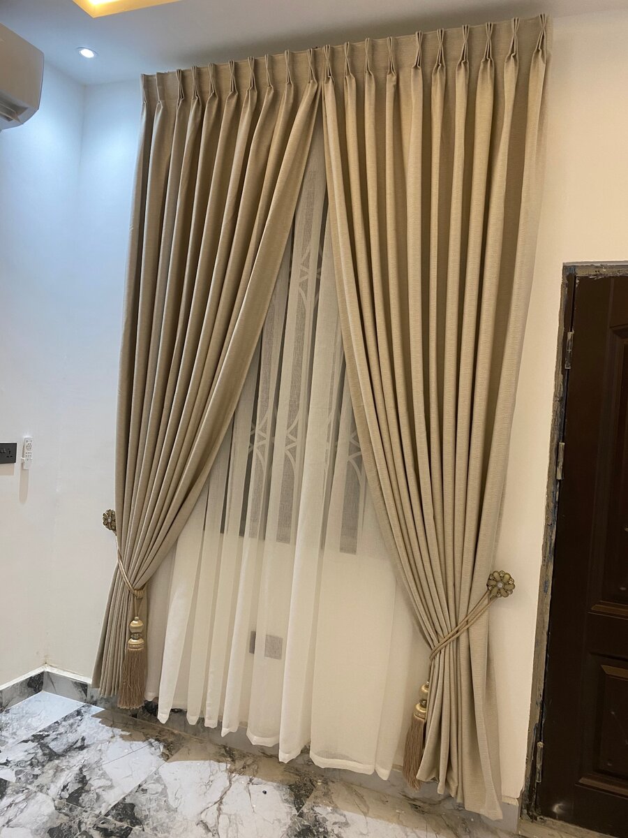 Customized Pinch Pleat Curtains with Backdrop