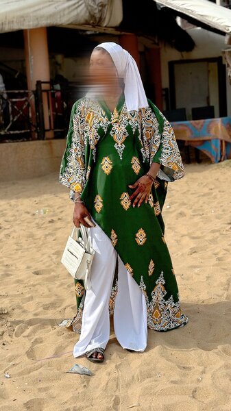 Kaftan longue en wax