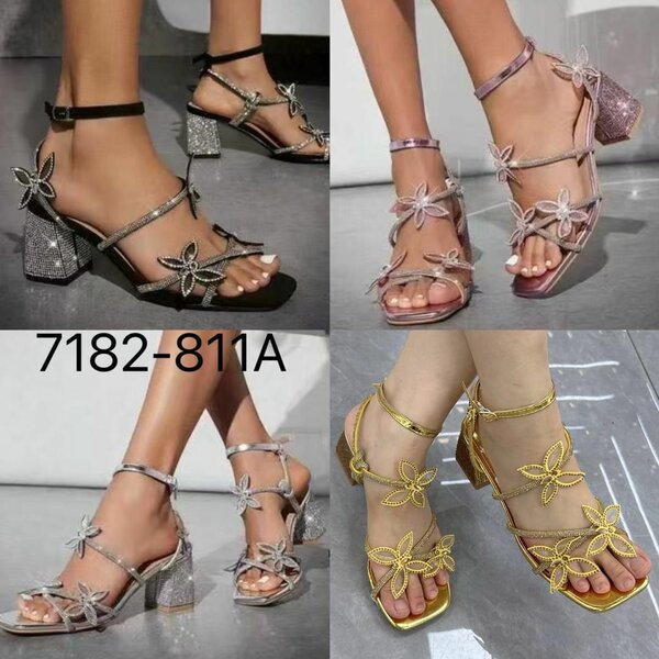 Sandales à talons florales élégantes