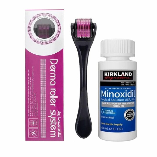 Minoxidil oil and derma roller