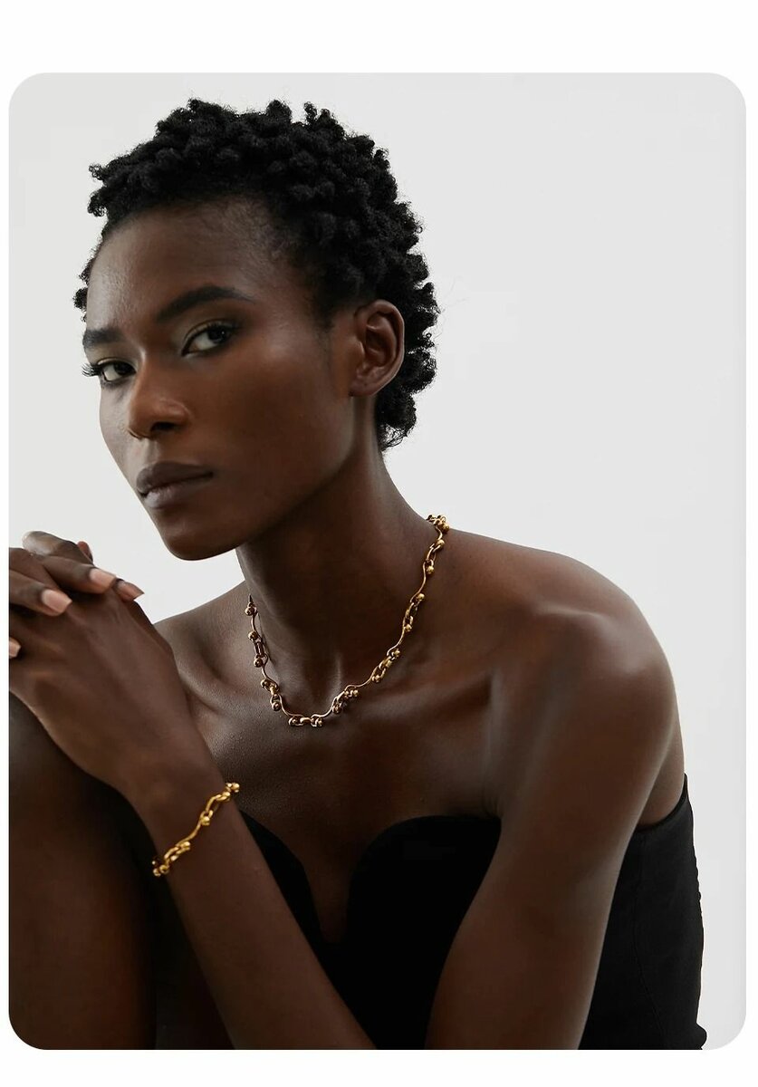 COLLIER + BRACELET OR PLAQUÉ 18K "VOGUE"