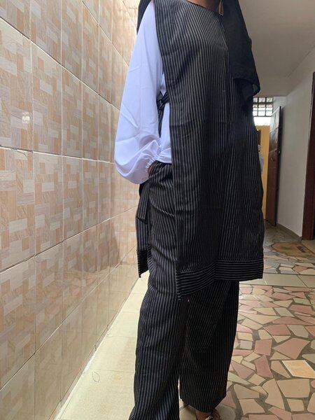 Ensemble tunique rayée femme