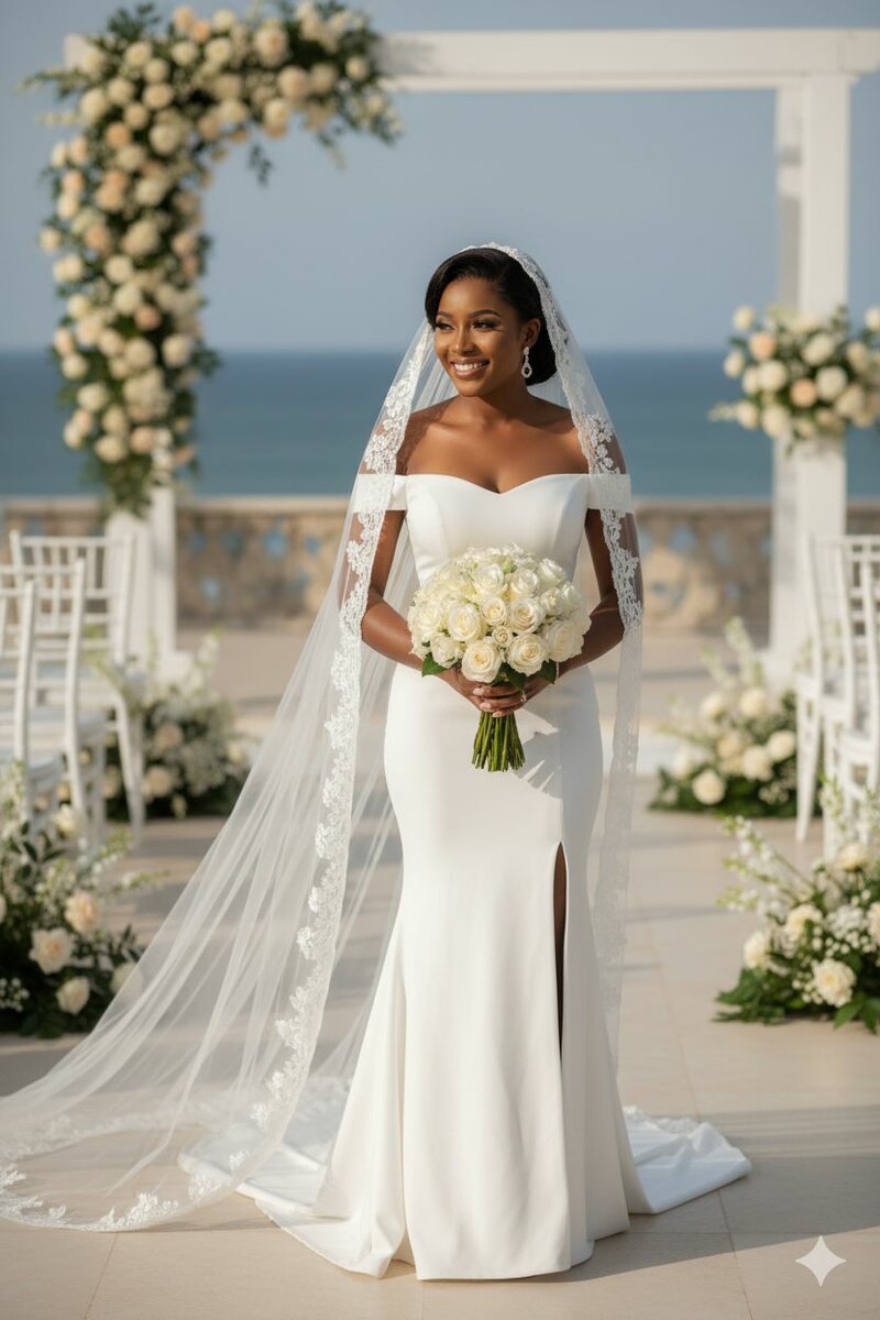 Robe blanche sirène