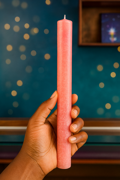 Bougie de couleur rose