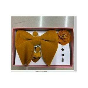 Noeud papillon jaune velours