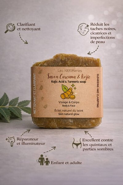 Savon Curcuma et Acide Kojic