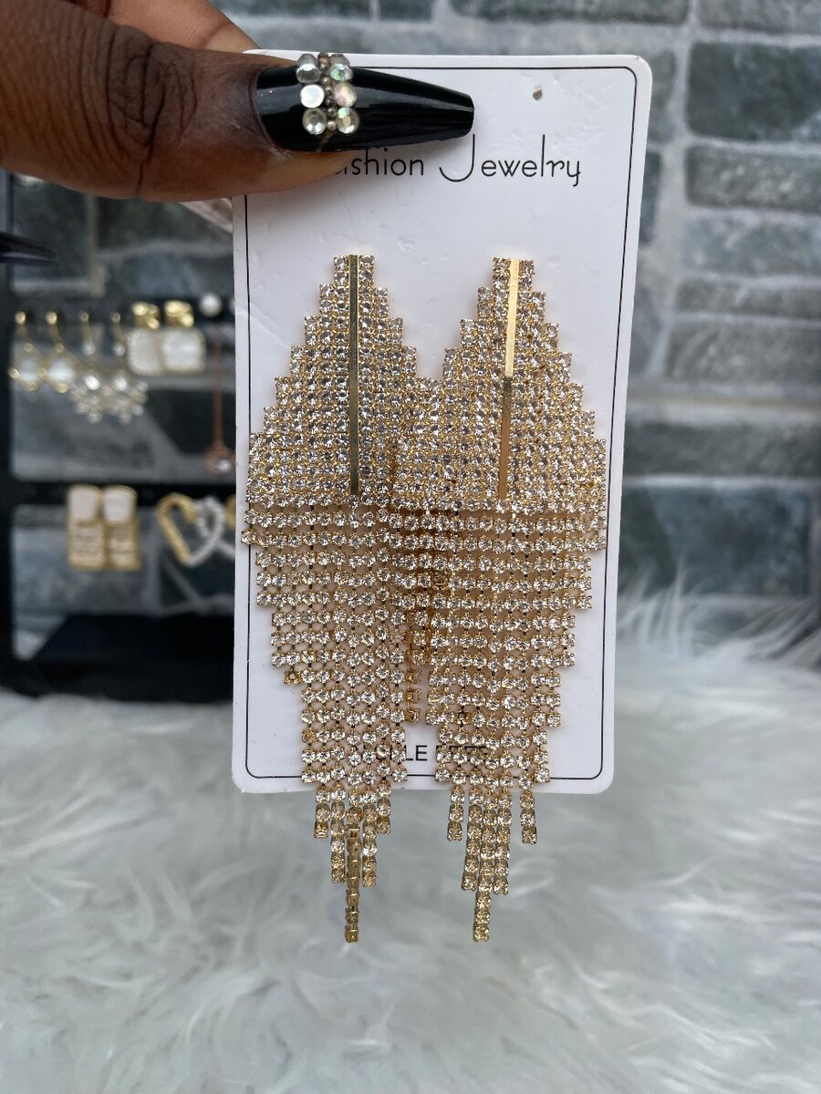 Boucles d'oreilles pendantes zircon