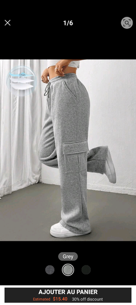 Pantalon cargo gris femme