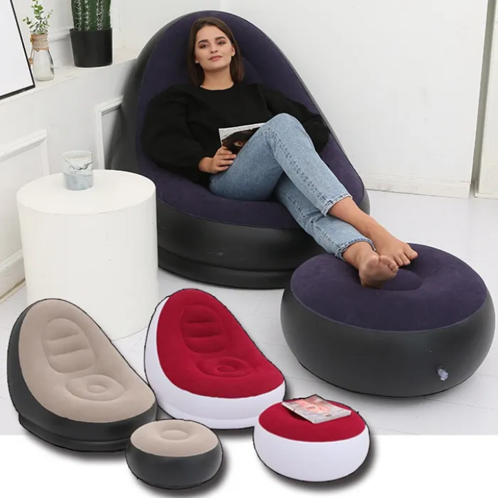 Lazy sofa with foot stool
