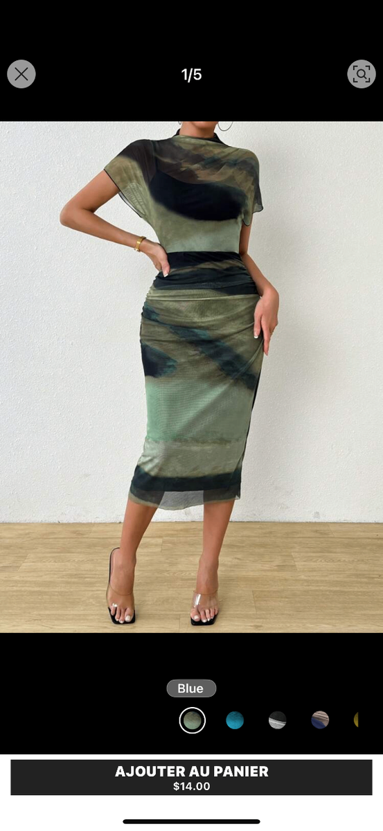 Robe mi-longue élégante femme