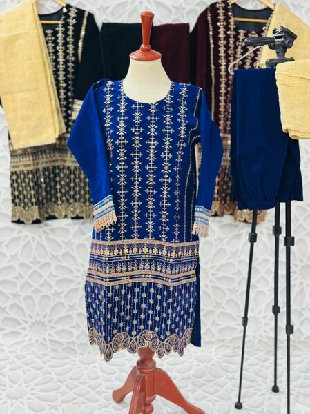 Fancy velvet stitch 3 piece