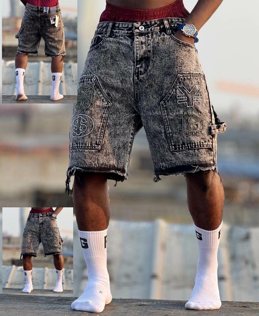 Shorts en jean décontractés motifs