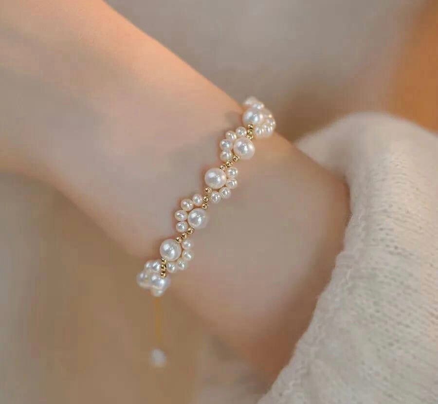 Resin plated beautiful pearl bracelet,Women Bracelet