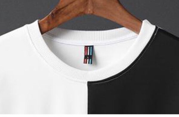 Men Tracksuit Set Jogger Sweatpants - Black/White