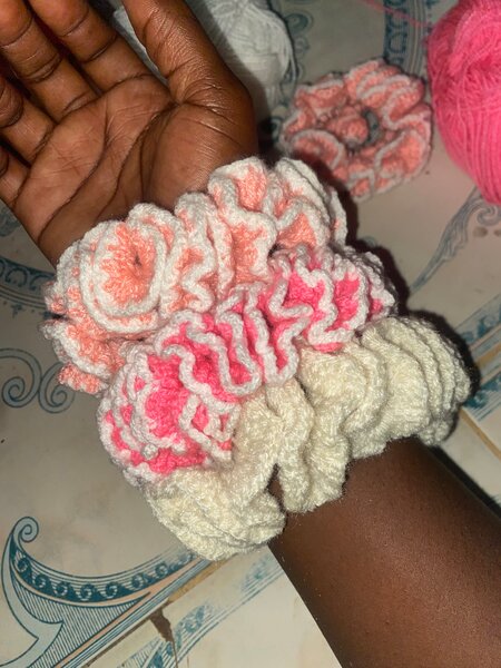 Chouchous en crochet colorés