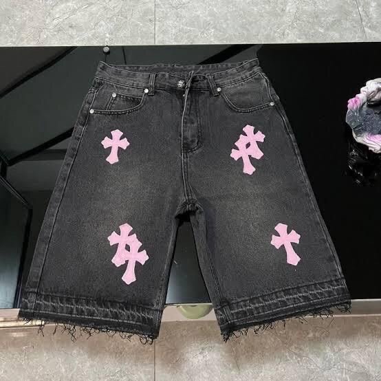 Shorts en jean croisés unisexes