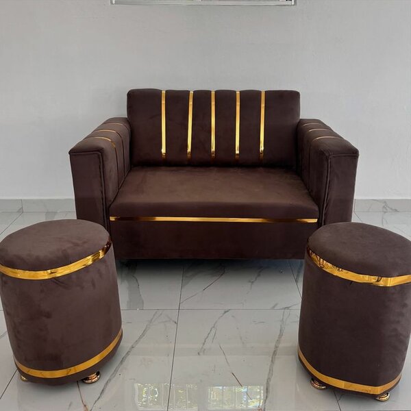 Canapé moderne brun et or