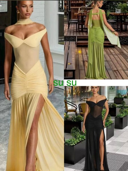 Robe élégante avec fente haute