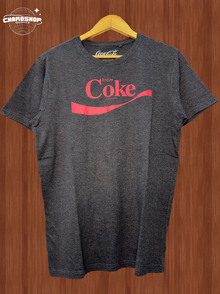 T-shirt gris imprimé "Enjoy Coke"