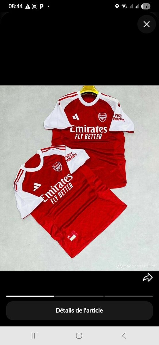 Maillots de Football Unisexes