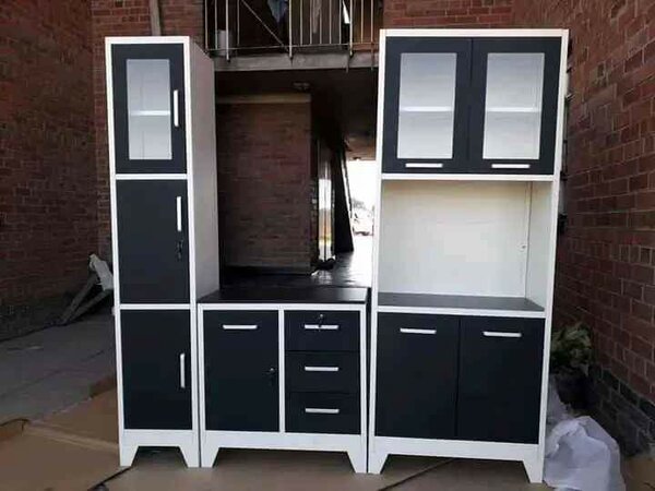 Metal kitchen unit double doors