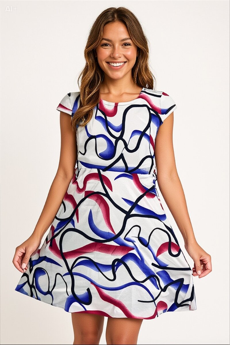 Robe imprimée féminine chic