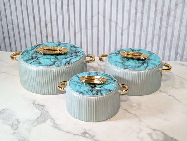 Set de casseroles design marbré