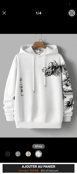 Sweat à Capuche Dragon Japonais