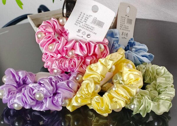 Chouchou avec perle 2 en 1