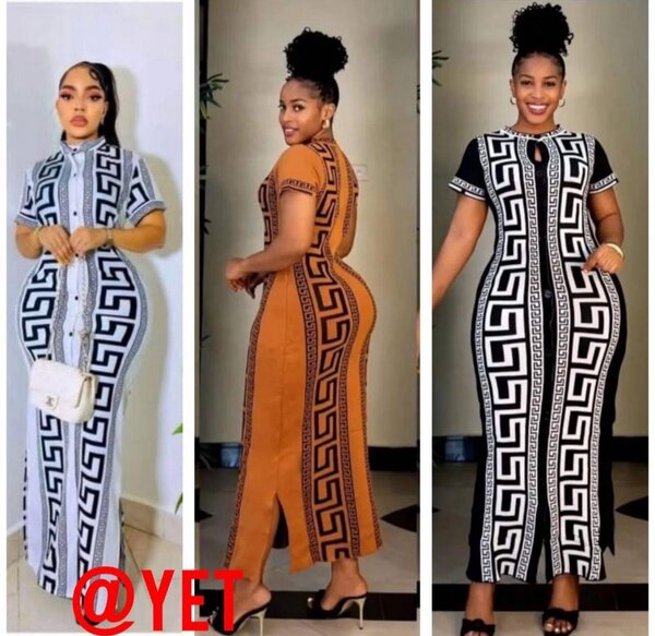 Robe Longue à Motifs Éthniques