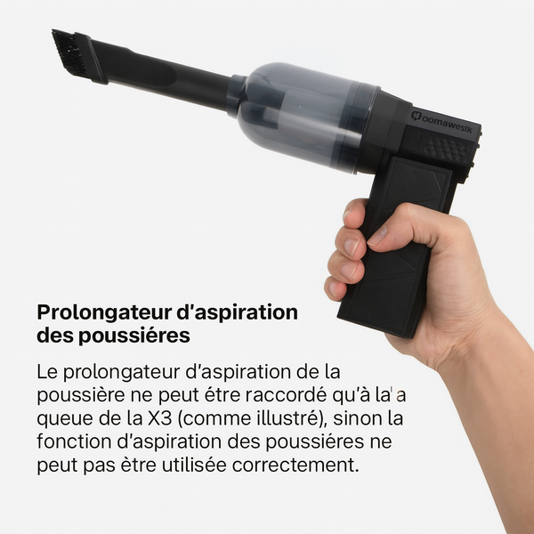 Aspirateur avec vent violent