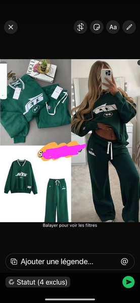 Ensemble de survêtement vert tendance