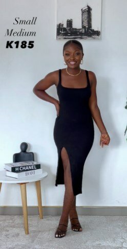 Dress black, neckline