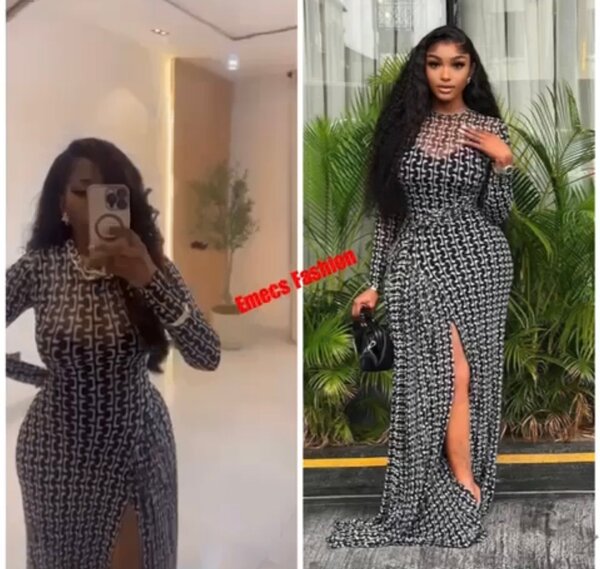 Robe longue élégante à motif