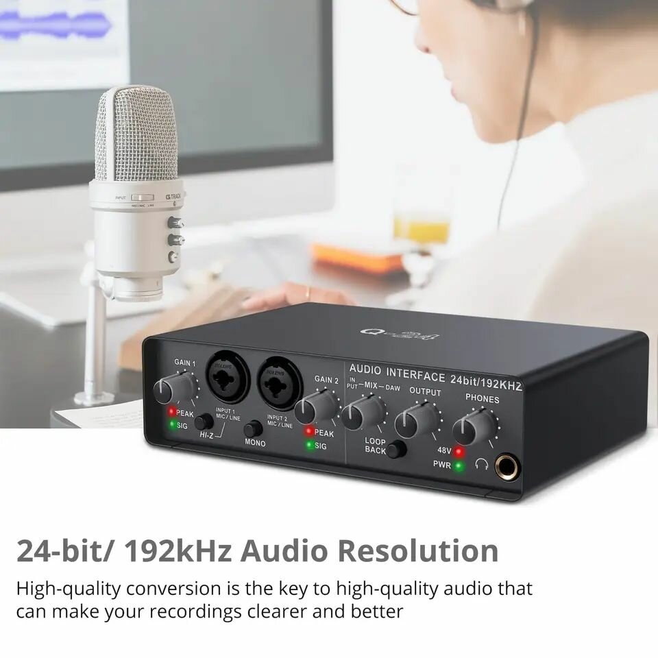 Brand New Q24 Portable Studio Sound Card Interface