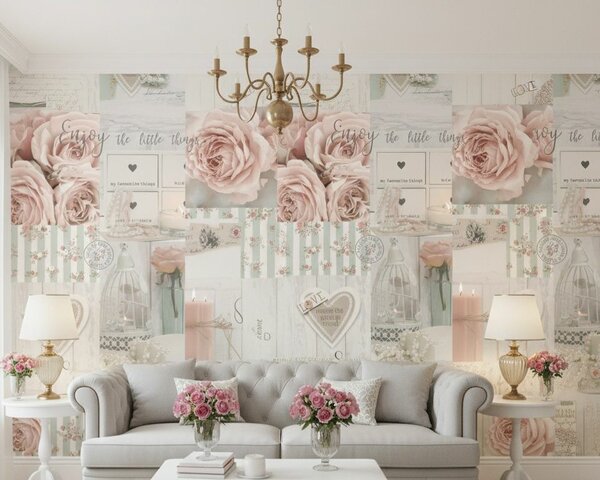 Papier peint floral romantique