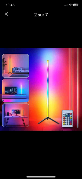 Lampadaire LED RGB télécommandé