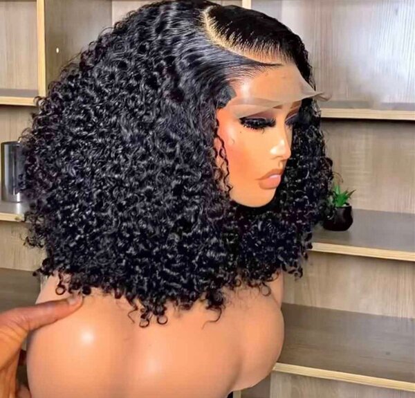 Perruque bouclée dentelle avant