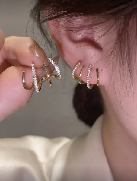 Boucles d'oreilles spirale dorée