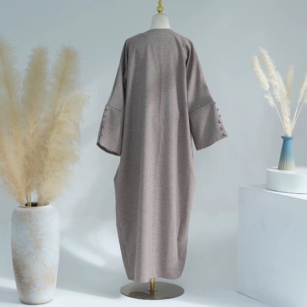Linen Open Abaya