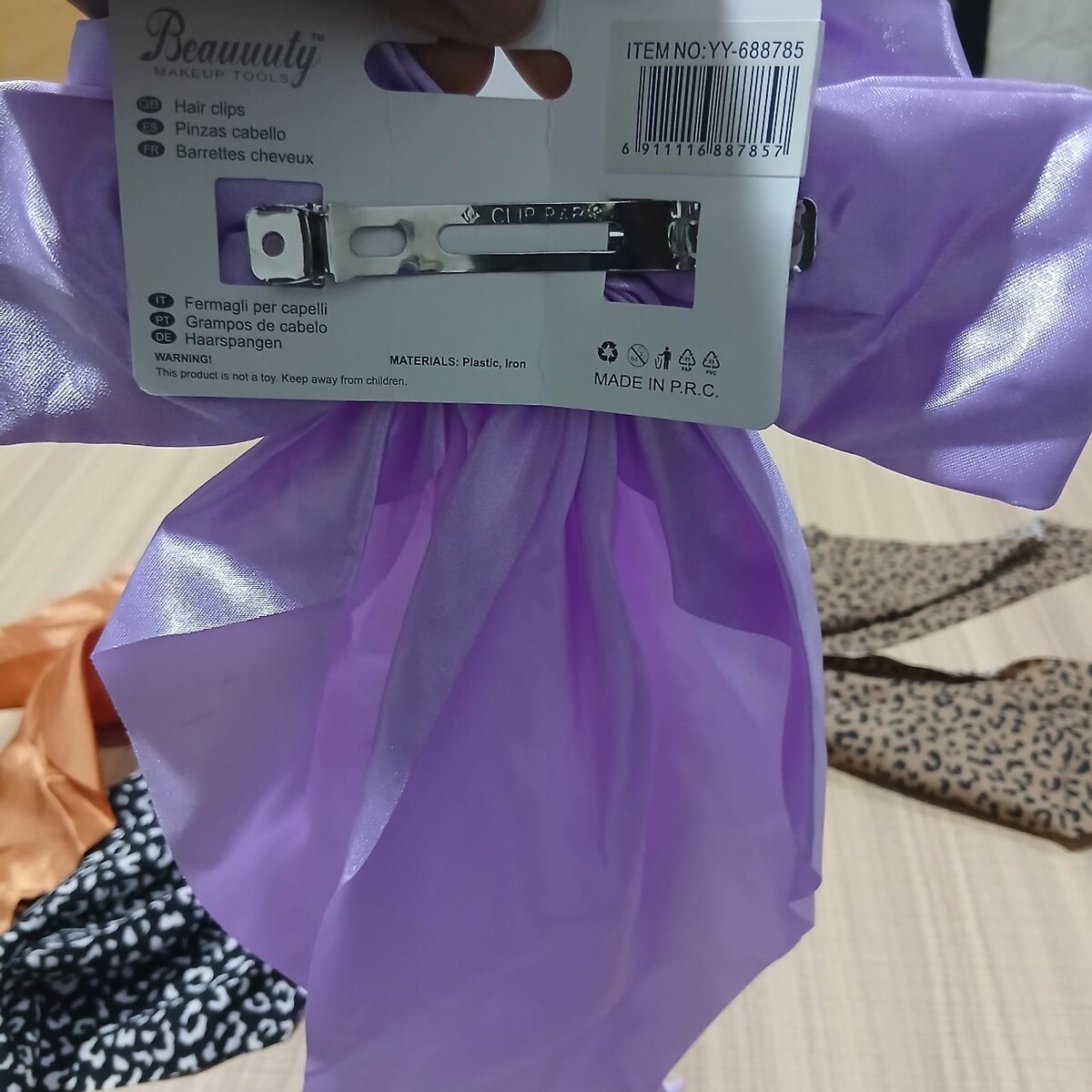 Grande épingle à cheveux violette