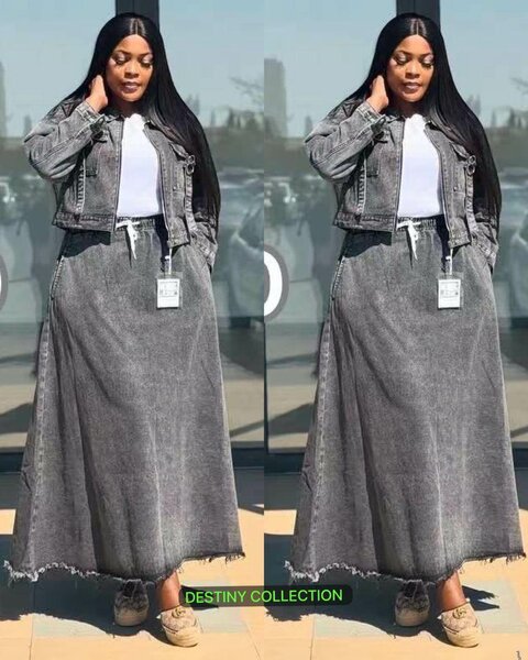 Robe longue en jean chic