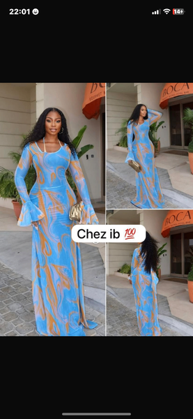 Robe longue chic imprimée