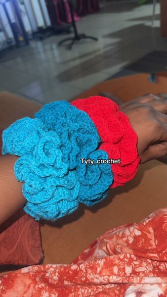 Chouchous en crochet colorés