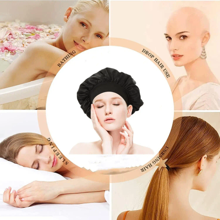 Bonnet en satin de nuit