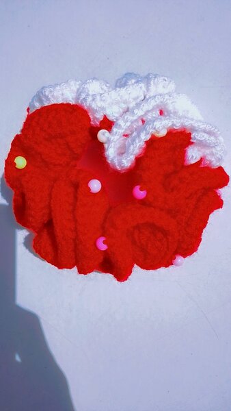 Chouchou crochet rouge