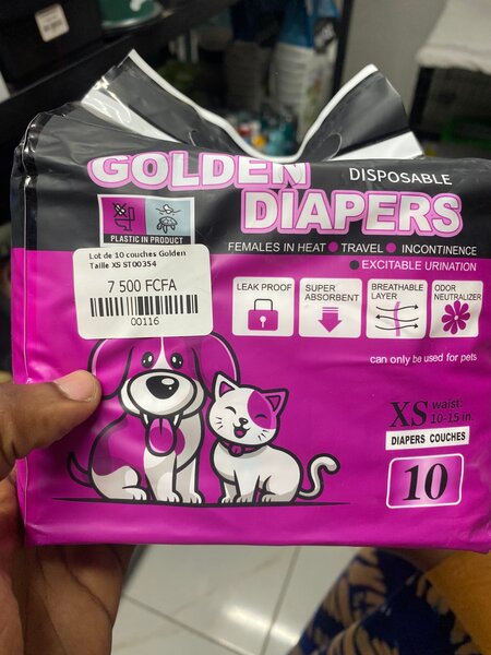 Couches jetables Golden pour animaux XS